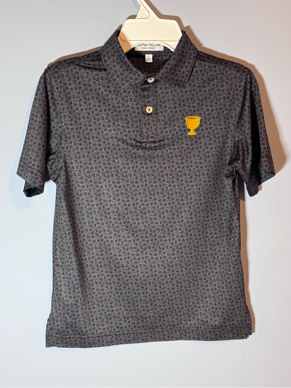 Peter Millar Summer Comfort Youth Small (7-8 Golf Polo Shirt Embroidered Trophy